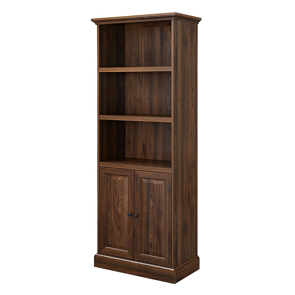 Walker Edison 68” Classic 2 Door Hutch Bookshelf Dark Walnut Bbs68luk2ddw –  Best Buy Pertaining To Two Door Hutch Bookcases (View 4 of 15)