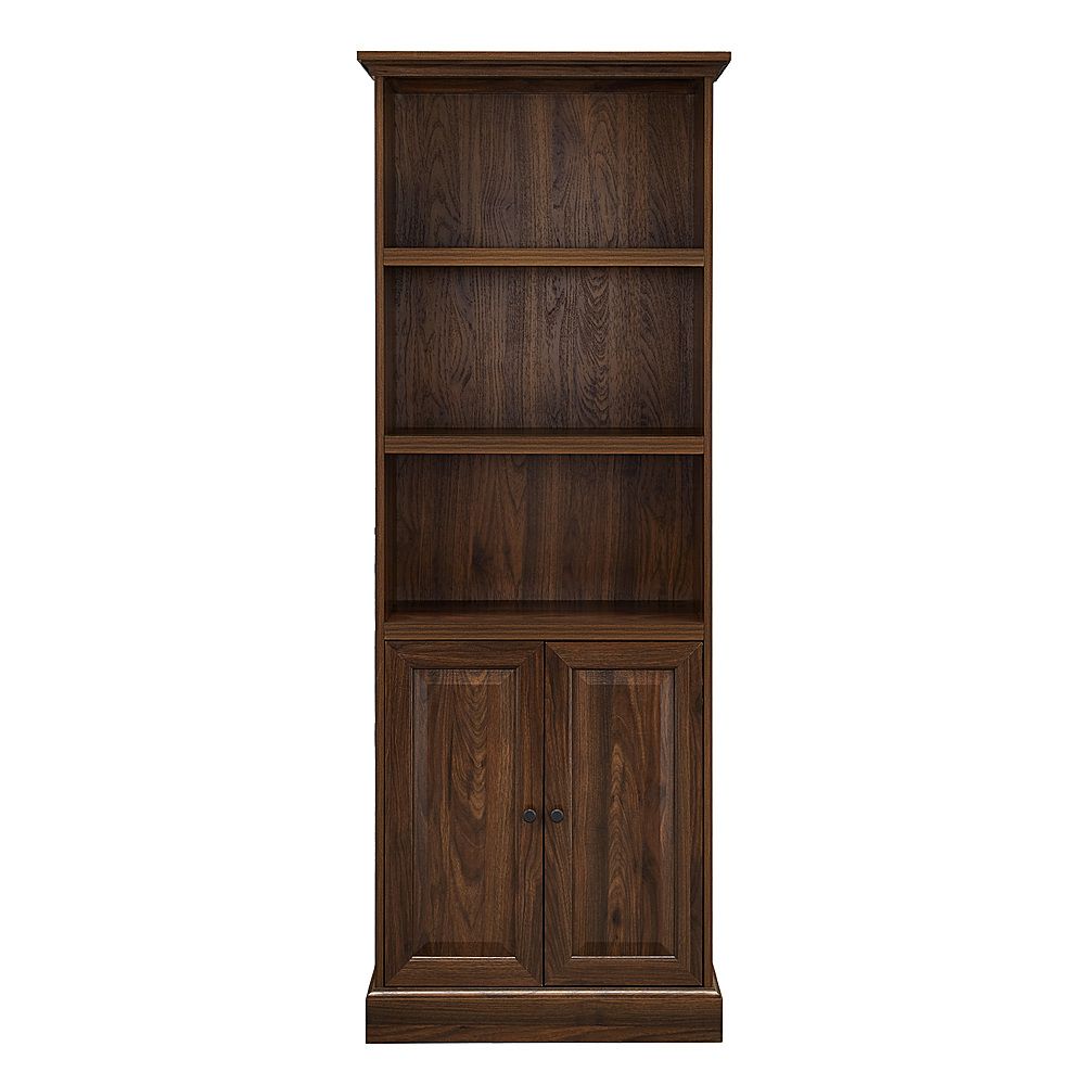 Walker Edison 68” Classic 2 Door Hutch Bookshelf Dark Walnut Bbs68luk2ddw –  Best Buy With Regard To Two Door Hutch Bookcases (View 8 of 15)