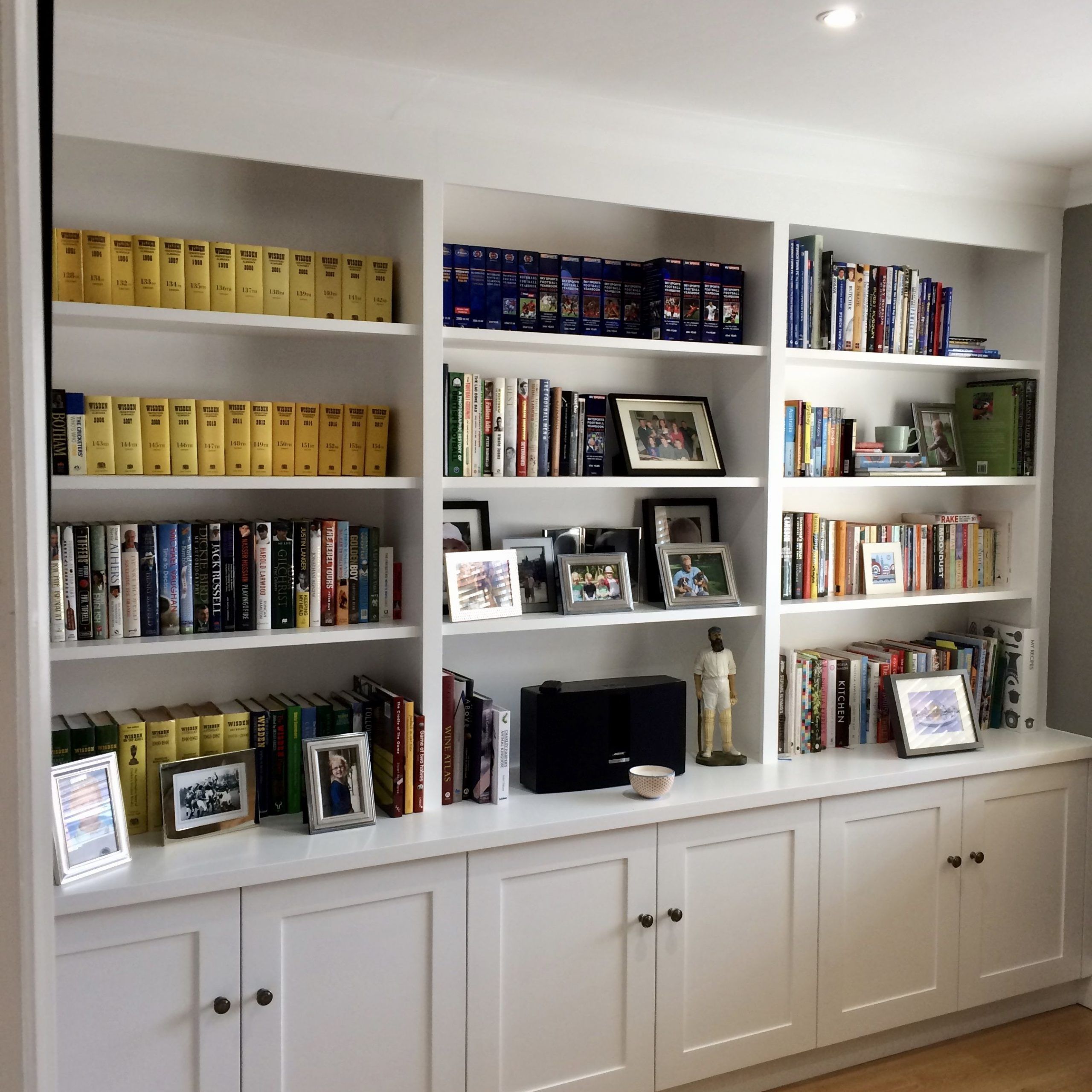 Wall To Wall Shelving With Cupboard Storage To Base (View 2 of 15)