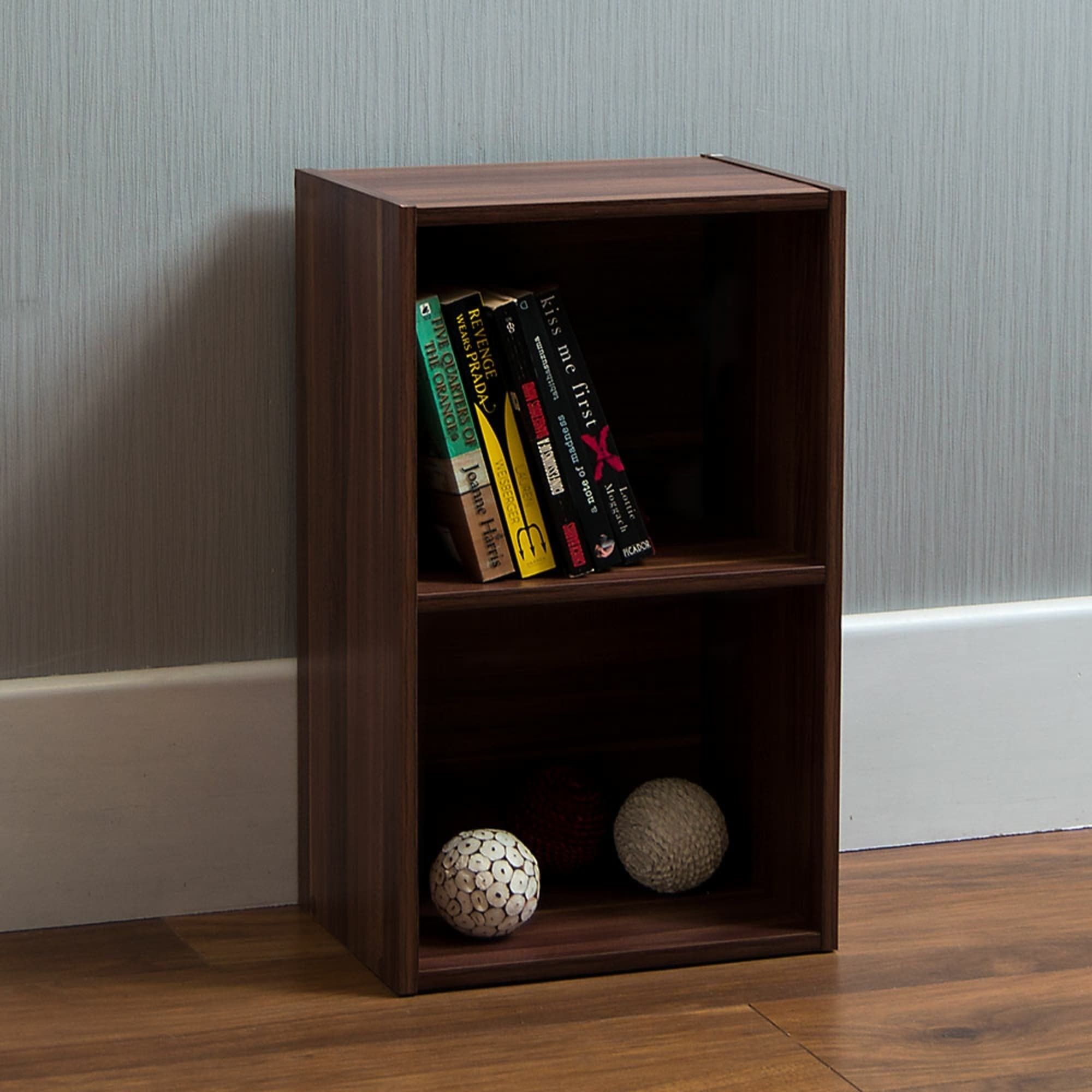 Walnut 2 Tier Small Bookcase | Lounge Furniture | Homesdirect365 Intended For Walnut 2 Tier Bookcases (View 2 of 15)