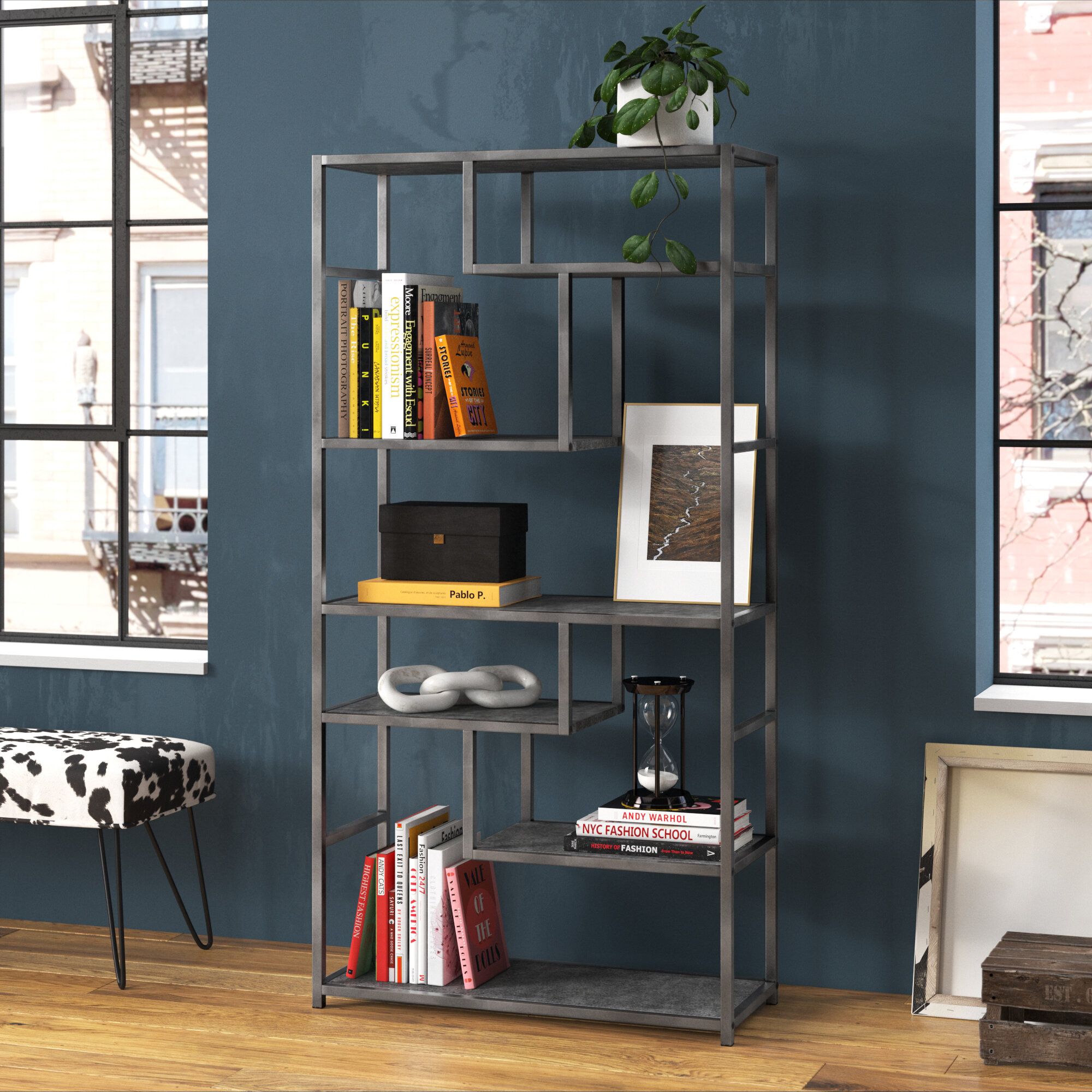 Wayfair | Gray Metal Bookcases You'll Love In 2023 Pertaining To Gray Metal Stone Bookcases (View 5 of 15)