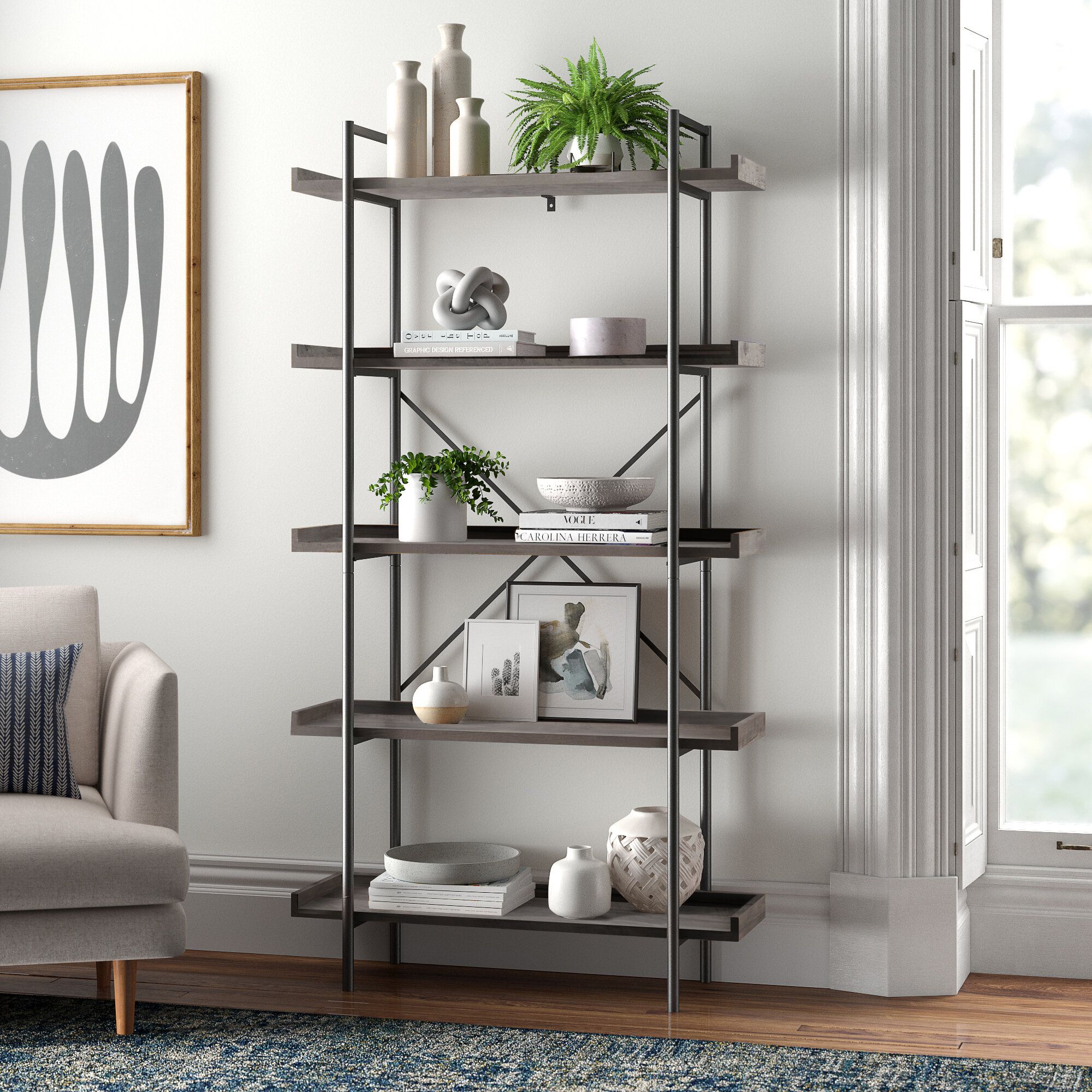 Wayfair | Gray Metal Bookcases You'll Love In 2023 With Regard To Gray Metal Stone Bookcases (View 1 of 15)