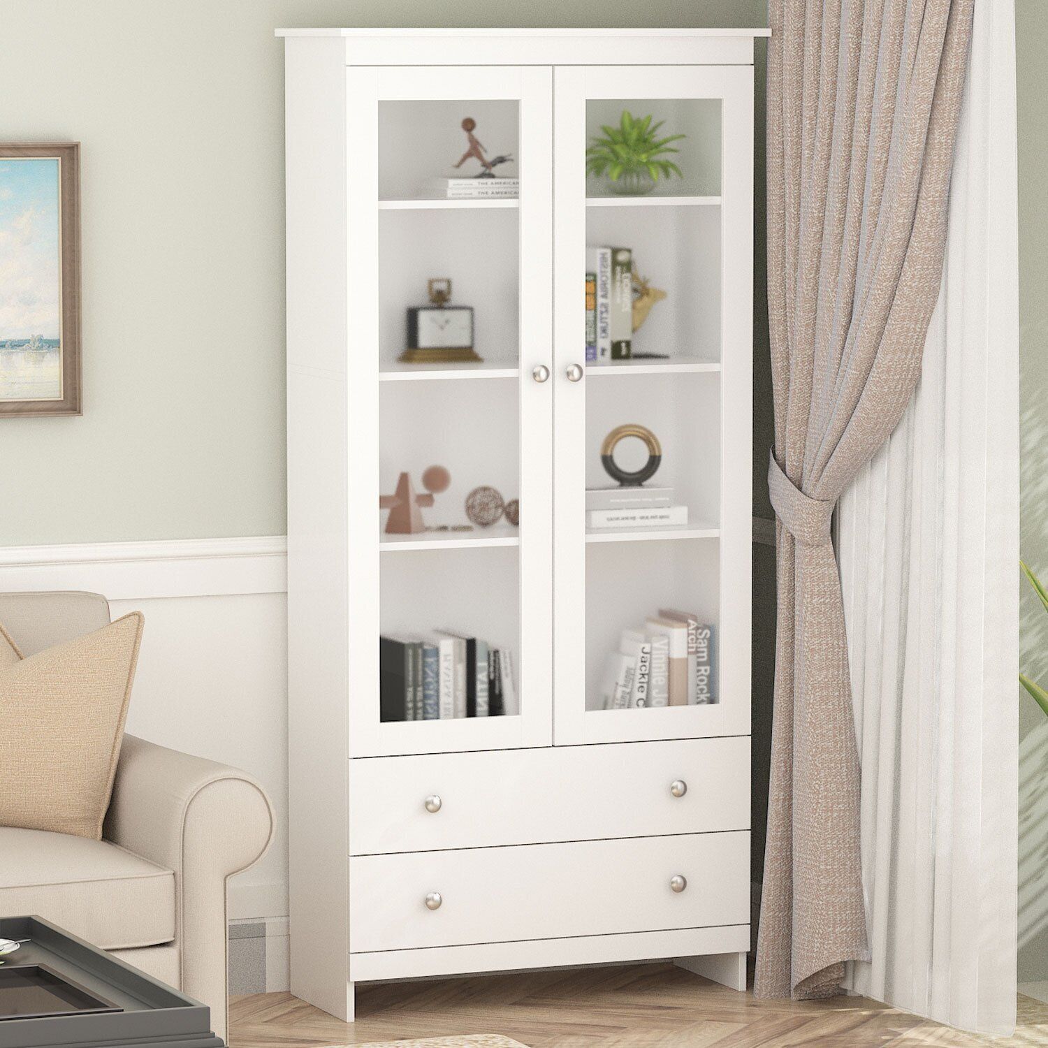 White Bookcases With Doors – Ideas On Foter Inside Bookcases With Doors (View 1 of 15)