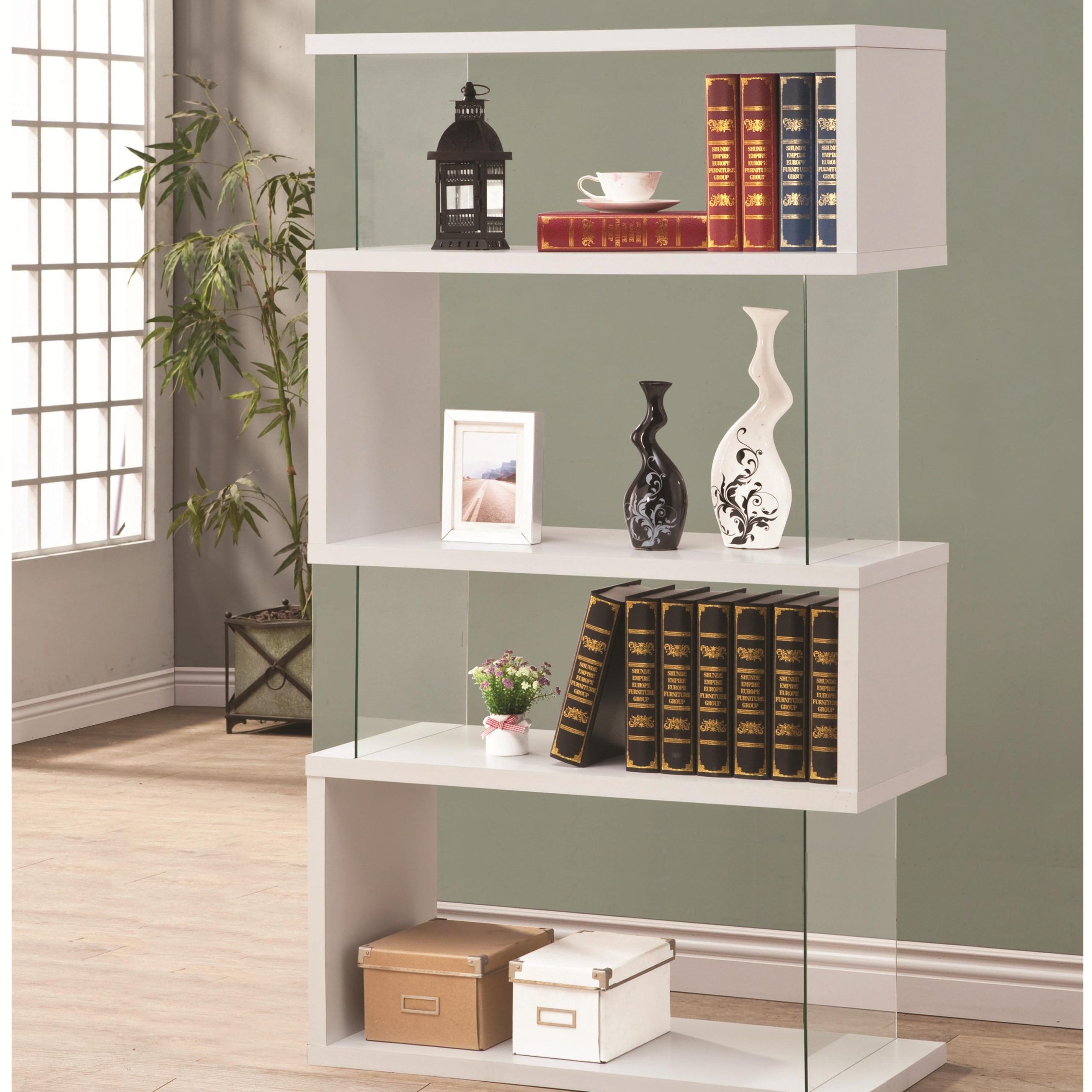 White/clear Tempered Glass Bookcase – Las Vegas Furniture Store | Modern  Home Furniture | Cornerstone Furniture In Bookcases With Tempered Glass (View 2 of 15)