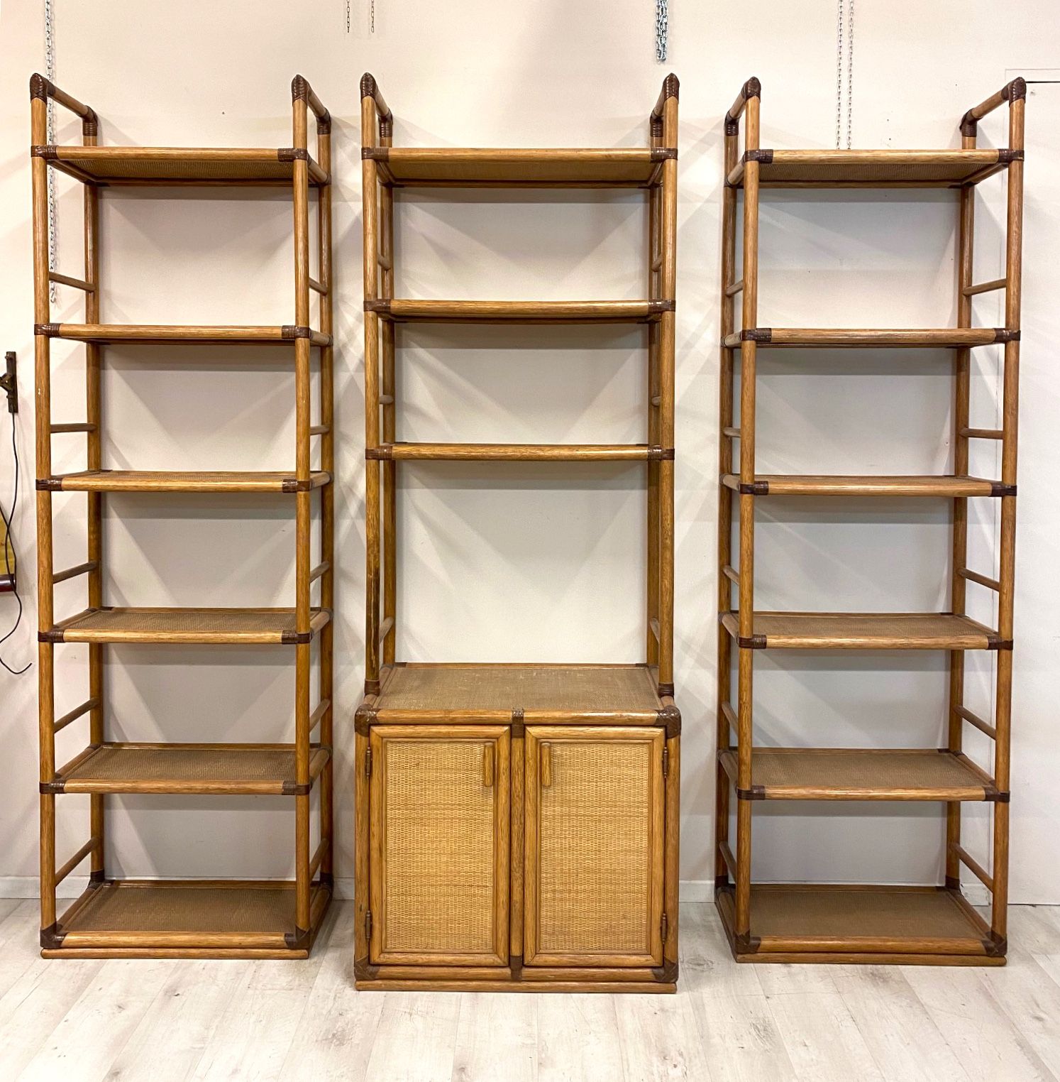 Wicker And Bamboo Bookcase, 1970s | Intondo Intended For Bamboo Bookcases (View 3 of 15)