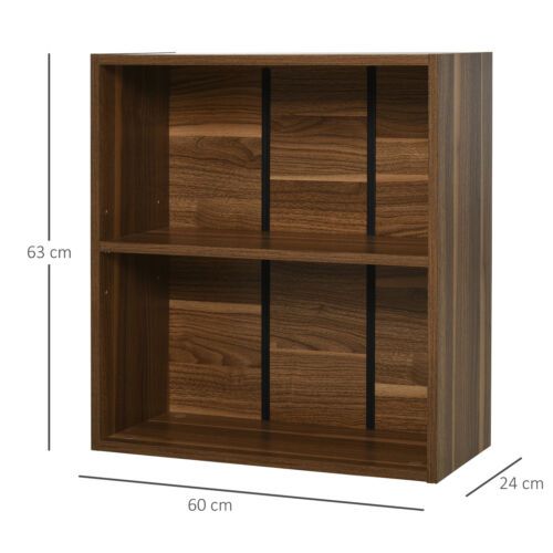 Wood Wooden 2 Tier Storage Unit Shelf Bookshelf Bookcase Cupboard Cabinet  Walnut | Ebay In Walnut 2 Tier Bookcases (View 3 of 15)