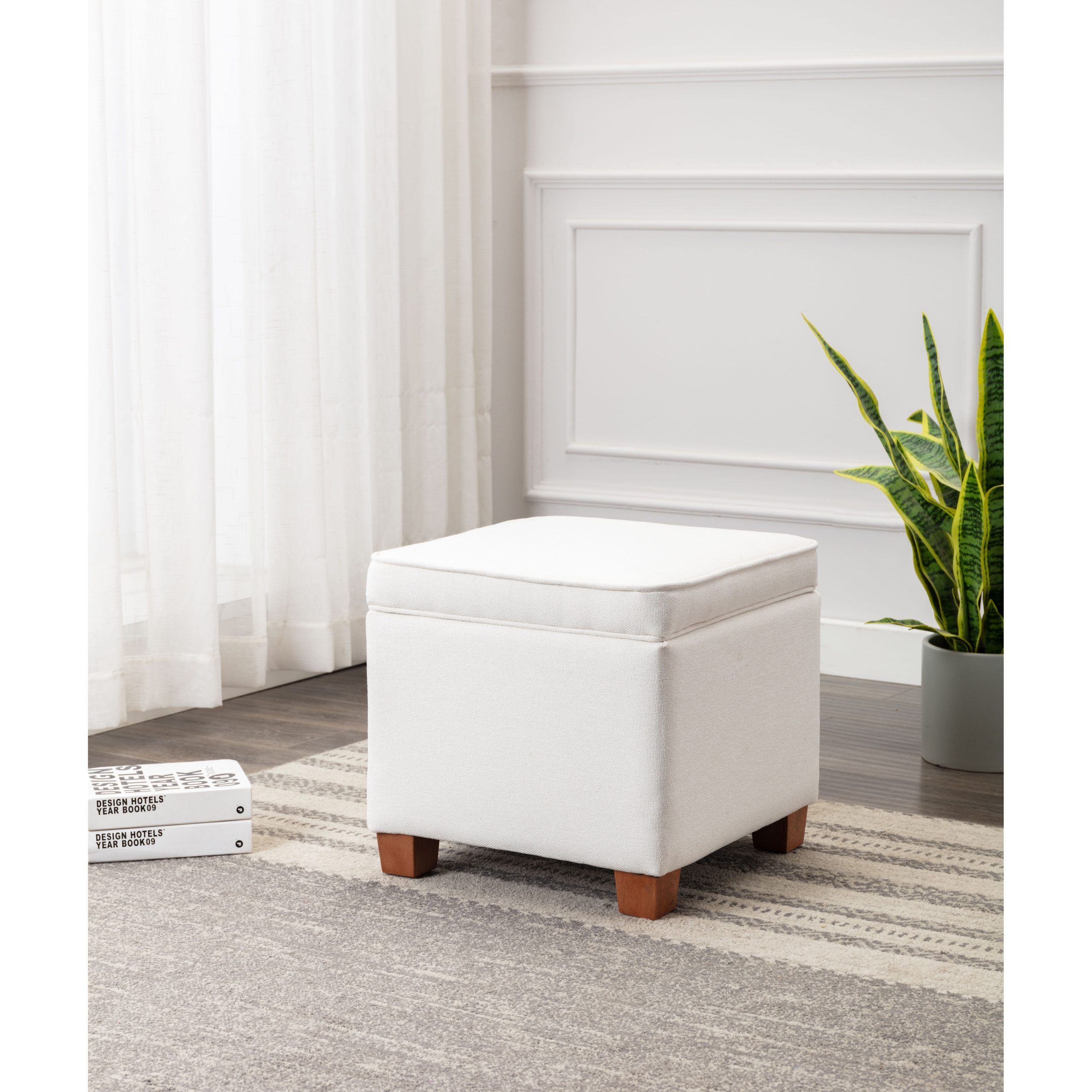 Wovenbyrd Square Storage Ottoman With Piping And Lift Off Lid – Overstock –  33838082 Intended For Square Ottomans (View 9 of 15)