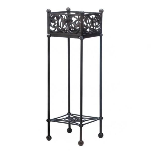 10018286 Accent Plus Cast Iron Square Plant Stand For Sale Online | Ebay Regarding Iron Square Plant Stands (View 14 of 15)