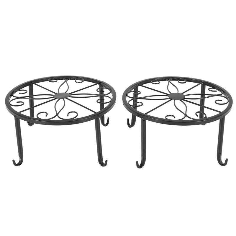 12 Inch Heavy Pot Plant Stand, Set Of 2, Art Forged Pot Trivet, Solid Iron  Pot Holder, Decorative Garden Pot Holder, Black|pot Trays| – Aliexpress For 12 Inch Plant Stands (View 15 of 15)