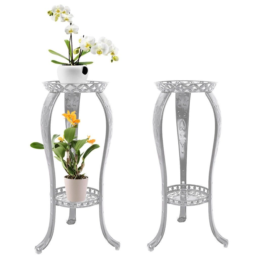 32 Inch 2 Tier Iron Plant Stand Planter Rack Flower Pots Holder –  8undefined X 10undefined – Overstock – 32586349 In 32 Inch Plant Stands (View 12 of 15)