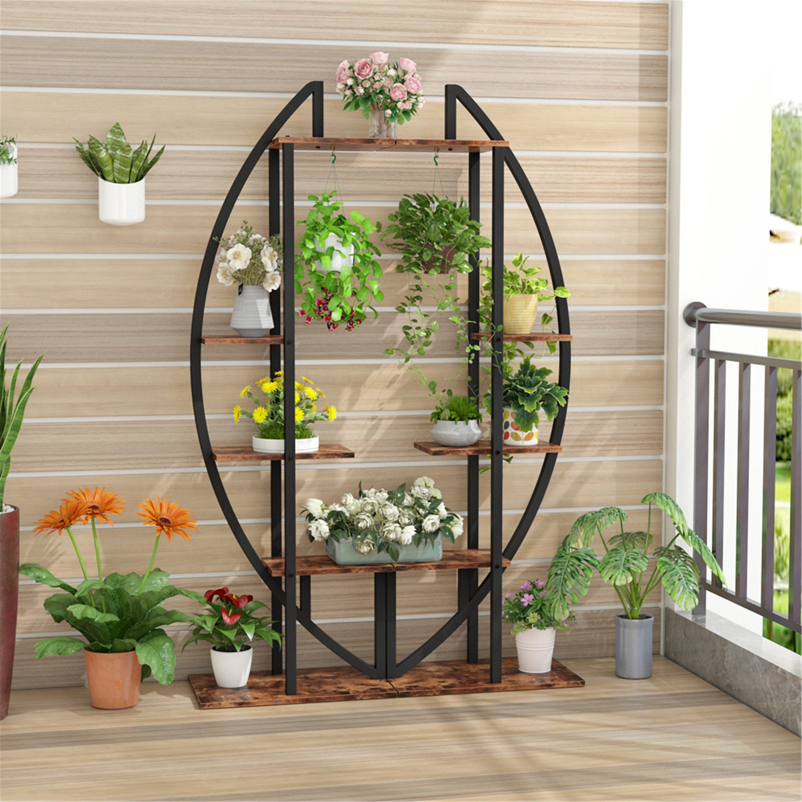 5 Tier Patio Flower Rack Plant Stands (set Of 2) – Overstock – 30393784 Intended For 5 Inch Plant Stands (View 4 of 15)