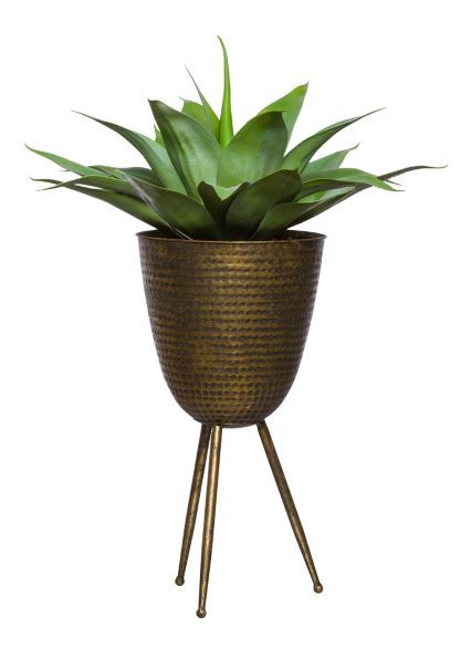 Agave In Bronze Plant Stand – Lux Art Silks With Bronze Plant Stands (View 8 of 15)