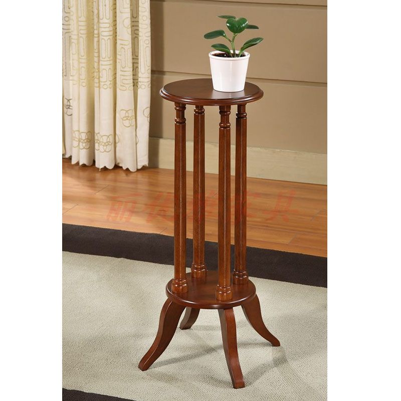 All Things Cedar | Flower Plant Stand With Cherry Finish | Hr05 Within Cherry Pedestal Plant Stands (View 8 of 15)