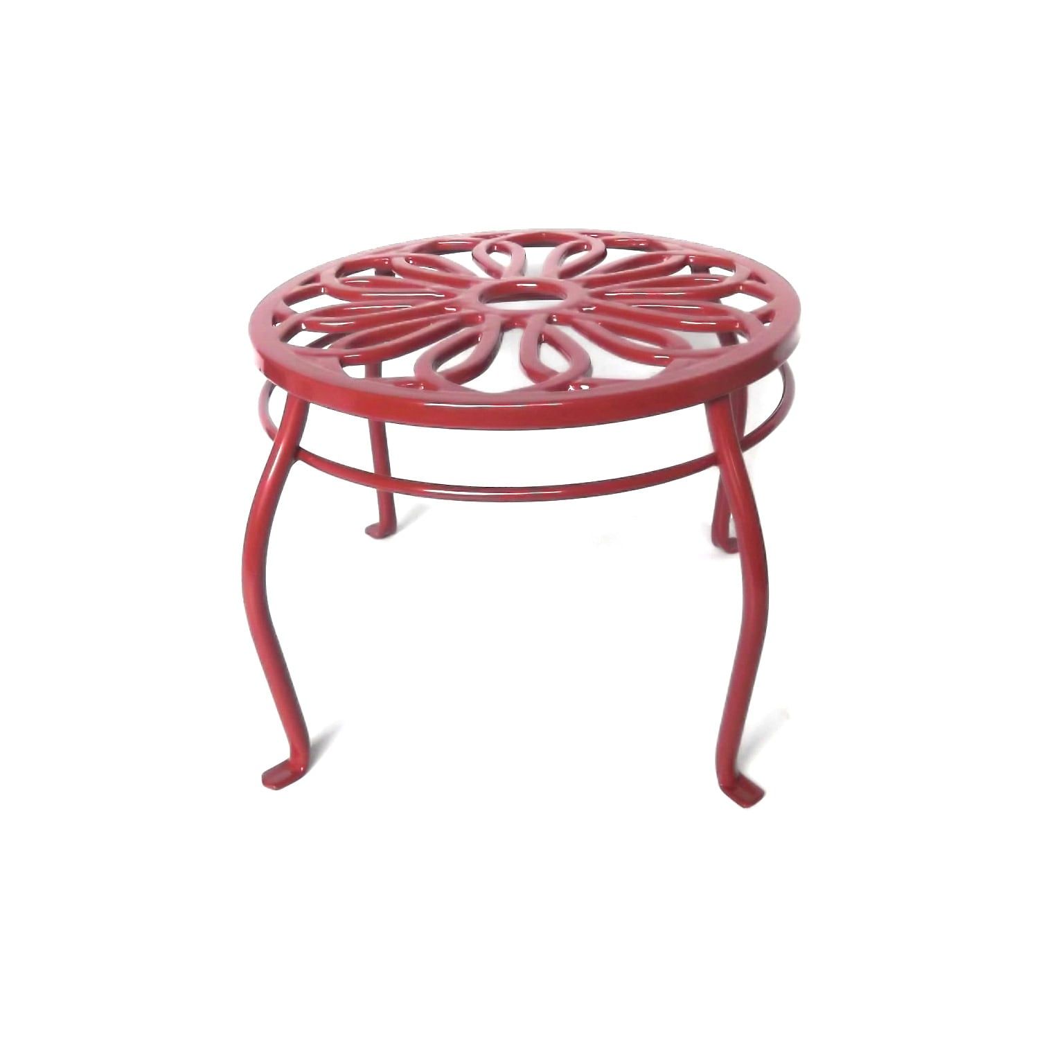 Allen + Roth 9 In Red Round Steel Plant Stand In The Plant Stands  Department At Lowes Pertaining To Red Plant Stands (View 4 of 15)