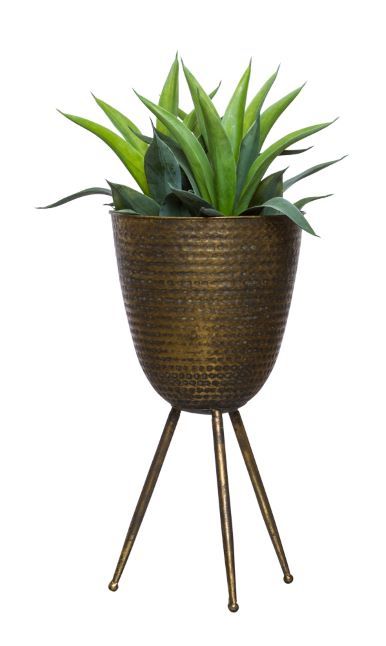 Aloe In Small Bronze Plant Stand – Lux Art Silks Intended For Bronze Small Plant Stands (View 14 of 15)