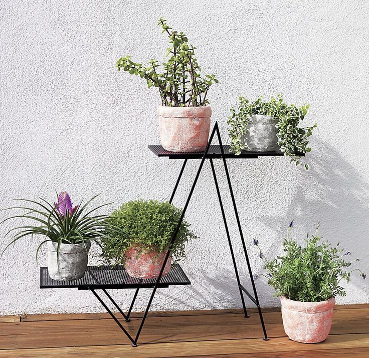 Angular Plant Stand From Cb2 – Decoist | Plant Stands Outdoor, Diy Plant  Stand, Modern Plant Stand In Powdercoat Plant Stands (View 9 of 15)