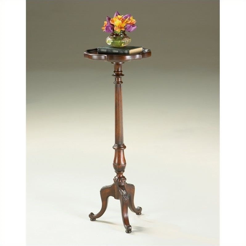 Beaumont Lane Pedestal Plant Stand In Cherry | Cymax Business With Regard To Cherry Pedestal Plant Stands (View 2 of 15)