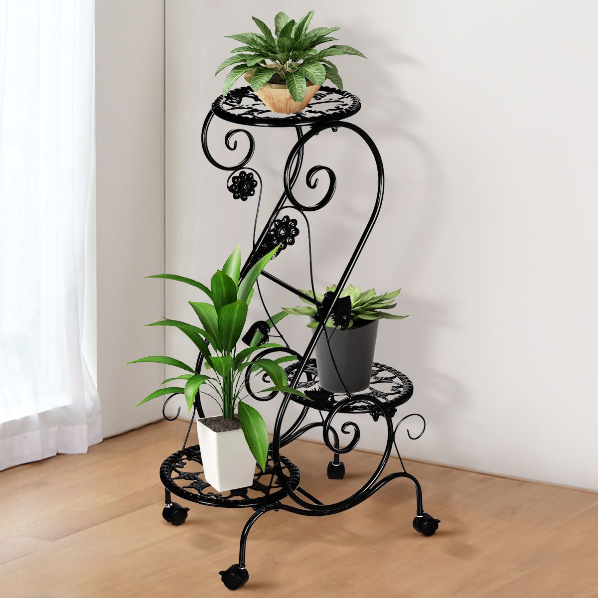 Buy Metal Plant Stand Flower Pot Holder Small Plant Holders,flower Pot Stand  Supporting,potted Plant Stand Plant Rack Planter Stand,for Home Garden  Patioblack White Bronze,26.4in Online At Lowest Price In Ubuy Tanzania (View 6 of 15)