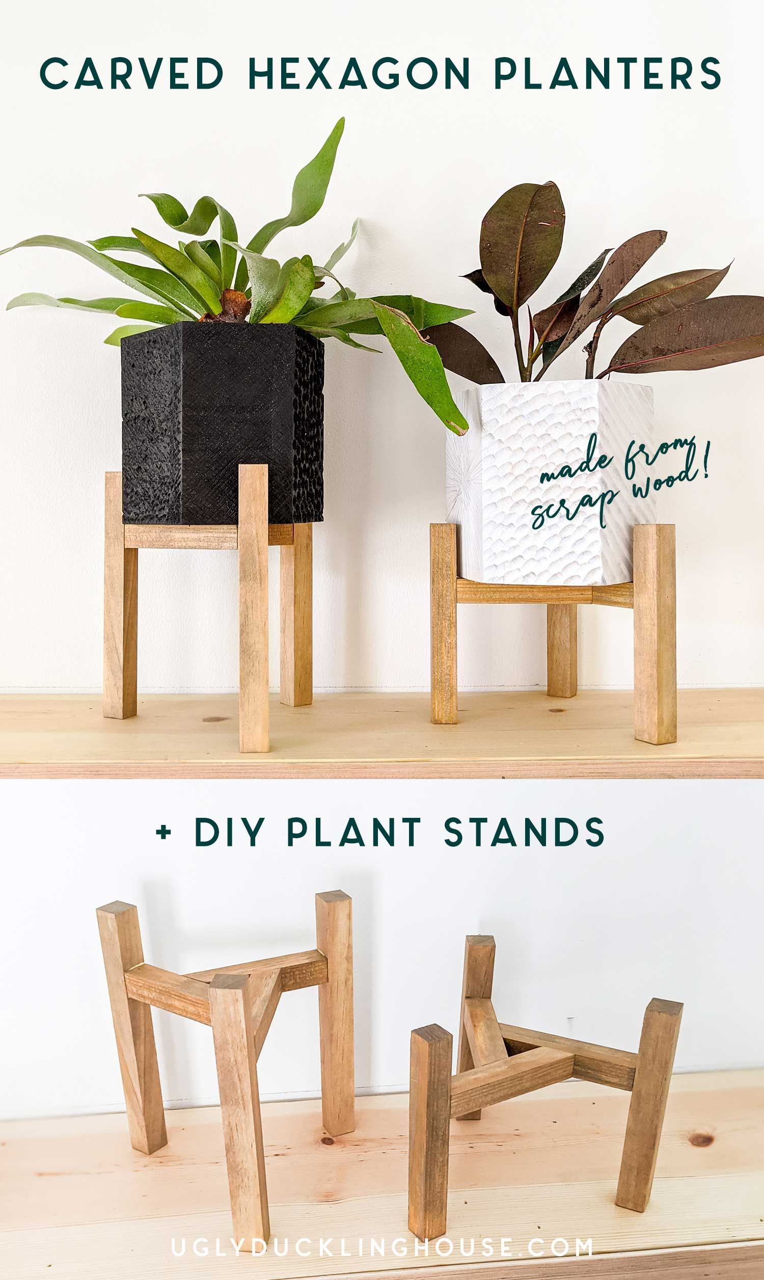 Carved Hexagon Planters + Plant Stands | Diy Plant Stand, Wood Projects,  Woodworking Projects Diy Pertaining To Carved Plant Stands (View 7 of 15)