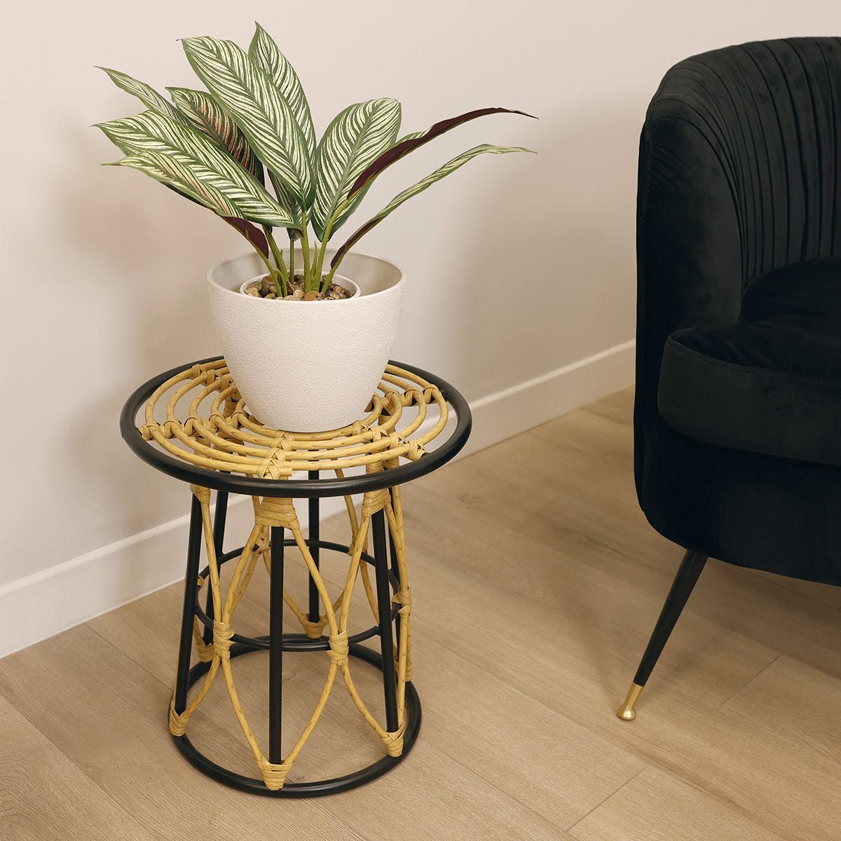 Charles Bentley Flat Top Casablanca Plant Stand | Charles Bentley Intended For Plant Stands With Side Table (View 13 of 15)