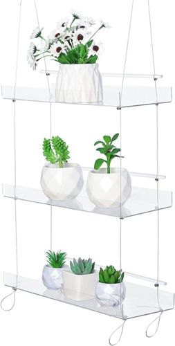 Clear Hanging Window Plant Shelves,indoor Windows Wall Hanging Plant Stand  Flowe | Ebay Intended For Clear Plant Stands (View 13 of 15)