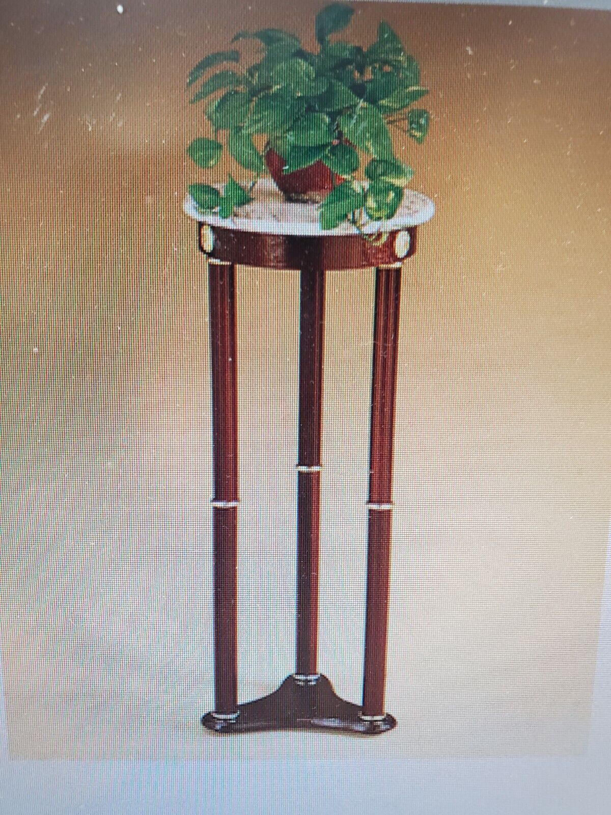 Coaster 3310 Accent Stands White Marble Top Round Cherry Plant Stand (20a)  | Ebay Regarding Cherry Pedestal Plant Stands (View 9 of 15)