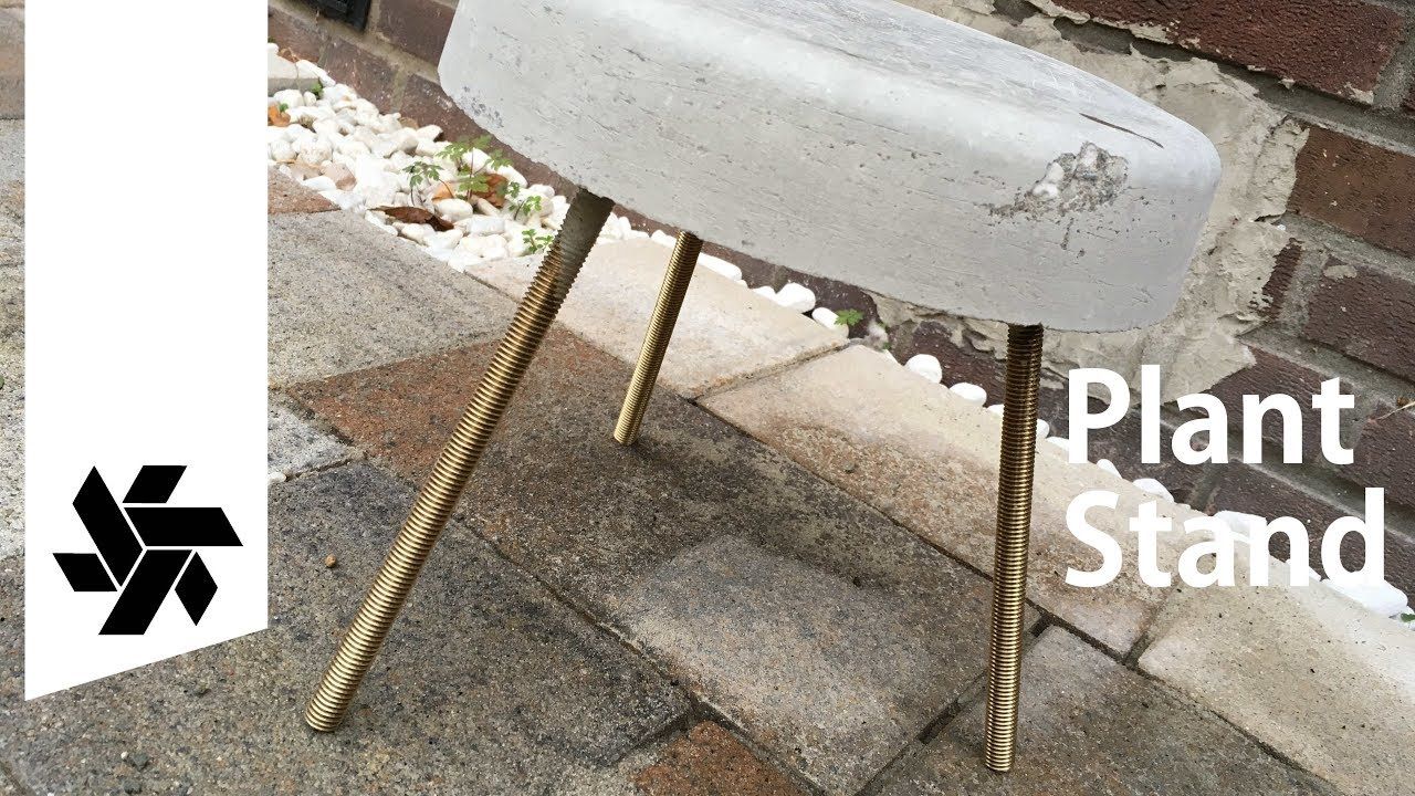 Concrete & Brass Plant Stand // Diy How To – Youtube With Regard To Cement Plant Stands (View 8 of 15)