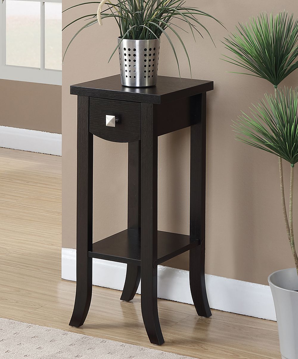 Convenience Concepts Espresso Newport Prism Medium Plant Stand | Best Price  And Reviews | Zulily Within Prism Plant Stands (View 11 of 15)