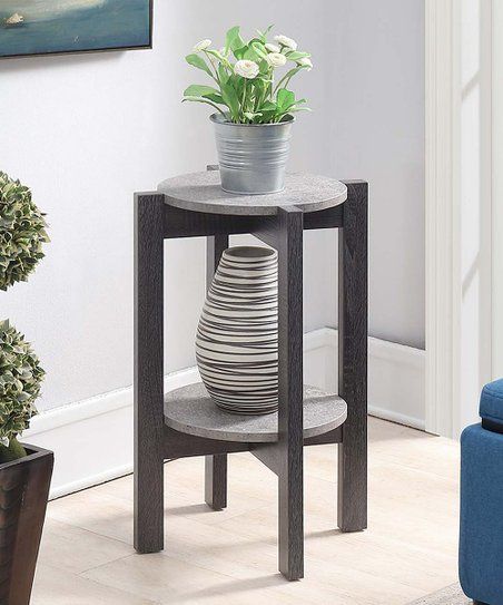 Convenience Concepts Faux Cement & Weathered Gray Newport Medium Plant Stand  | Best Price And Reviews | Zulily Pertaining To Weathered Gray Plant Stands (View 13 of 15)