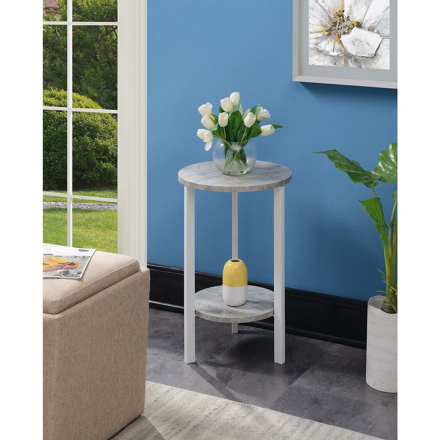 Convenience Concepts Graystone 24" Plant Stand, Faux Birch/white –  Walmart Within 24 Inch Plant Stands (View 13 of 15)