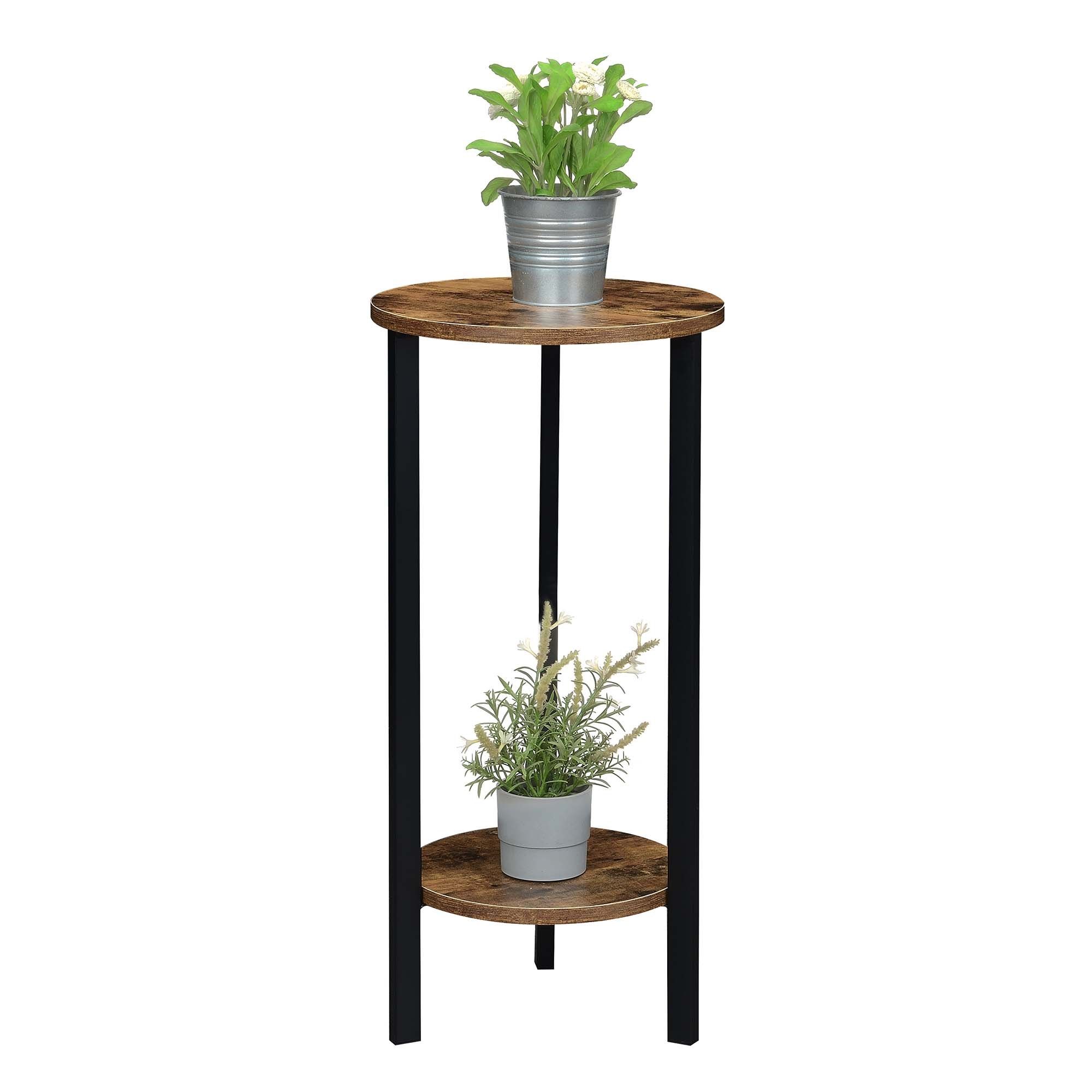 Convenience Concepts Graystone 31 Inch 2 Tier Plant Stand, Weathered  Gray/black – Walmart For Greystone Plant Stands (View 3 of 15)
