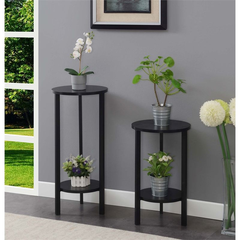 Convenience Concepts Graystone 31 Inch Plant Stand In Black Wood And Metal  Frame | Cymax Business Throughout 31 Inch Plant Stands (View 10 of 15)