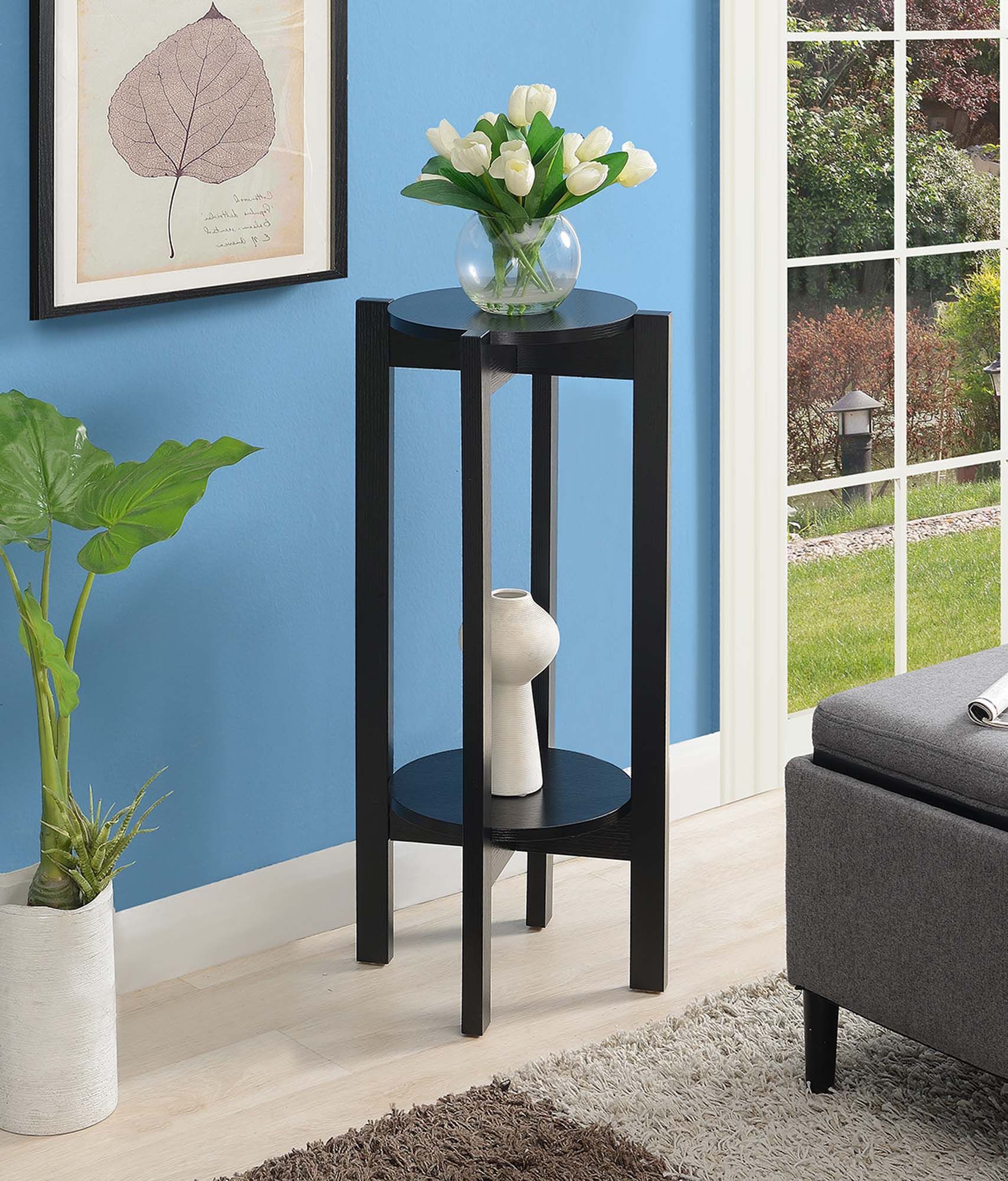 Convenience Concepts Newport Deluxe 2 Tier Plant Stand, Black – Walmart Within Deluxe Plant Stands (View 5 of 15)