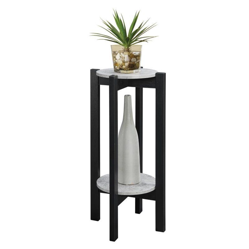 Convenience Concepts Newport Deluxe Plant Stand In Black Wood Finish |  Cymax Business For Deluxe Plant Stands (View 2 of 15)