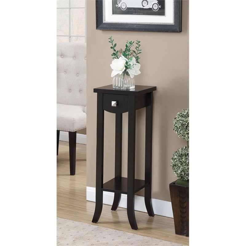 Convenience Concepts Newport Prism Tall Plant Stand In Espresso Wood Finish  | Homesquare Inside Prism Plant Stands (View 5 of 15)