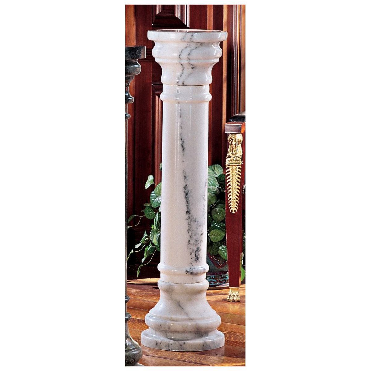 Design Toscano Classic Round Pedestal Marble Plant Stand & Reviews | Wayfair For Marble Plant Stands (View 4 of 15)
