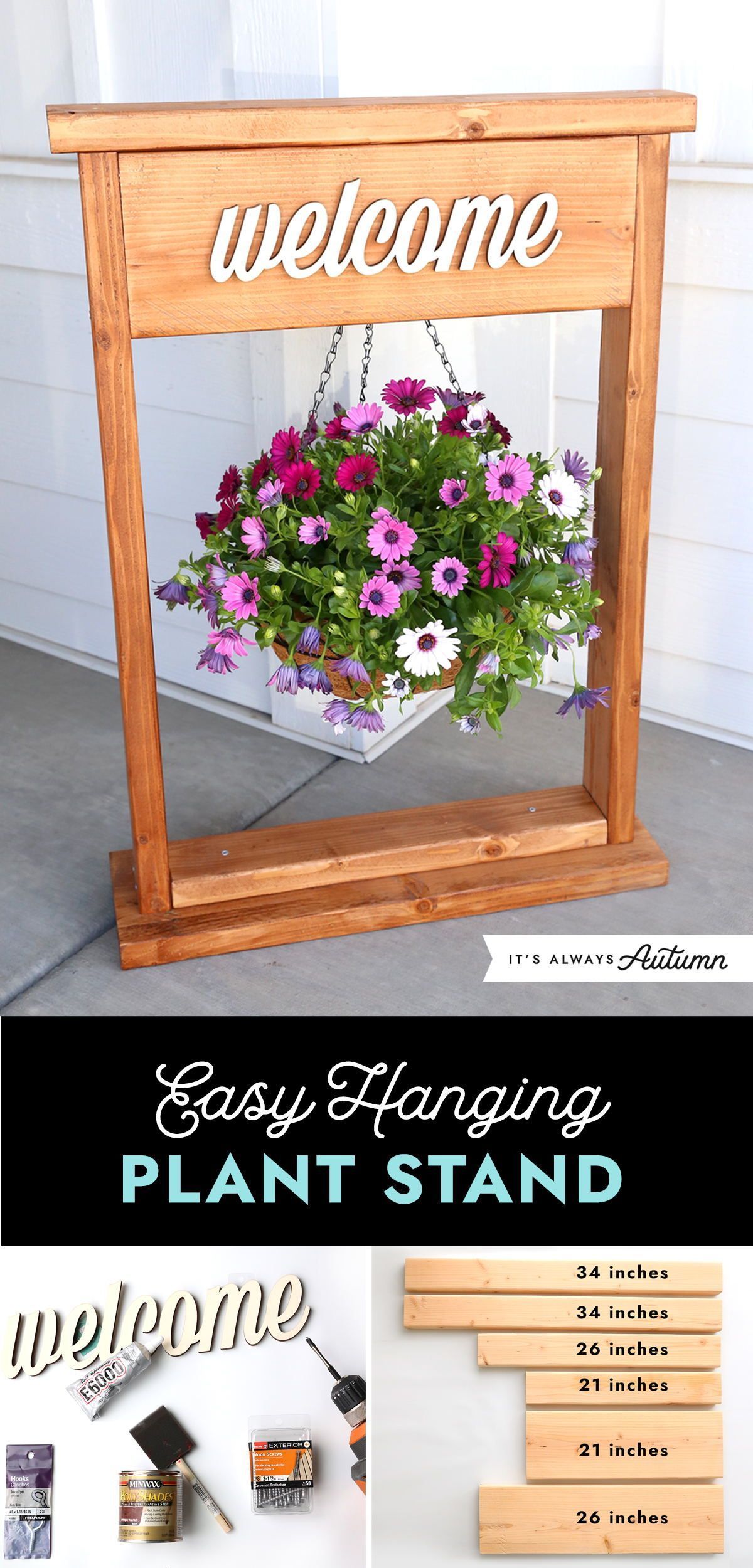 Easy Diy Hanging Plant Stand | Diy Plant Stand, Wooden Plant Stands Indoor,  Hanging Plants Diy With Regard To 34 Inch Plant Stands (View 13 of 15)