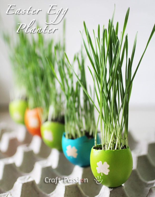 Easy Easter Planters – Egg Shell Craft • Craft Passion For Eggshell Plant Stands (View 13 of 15)