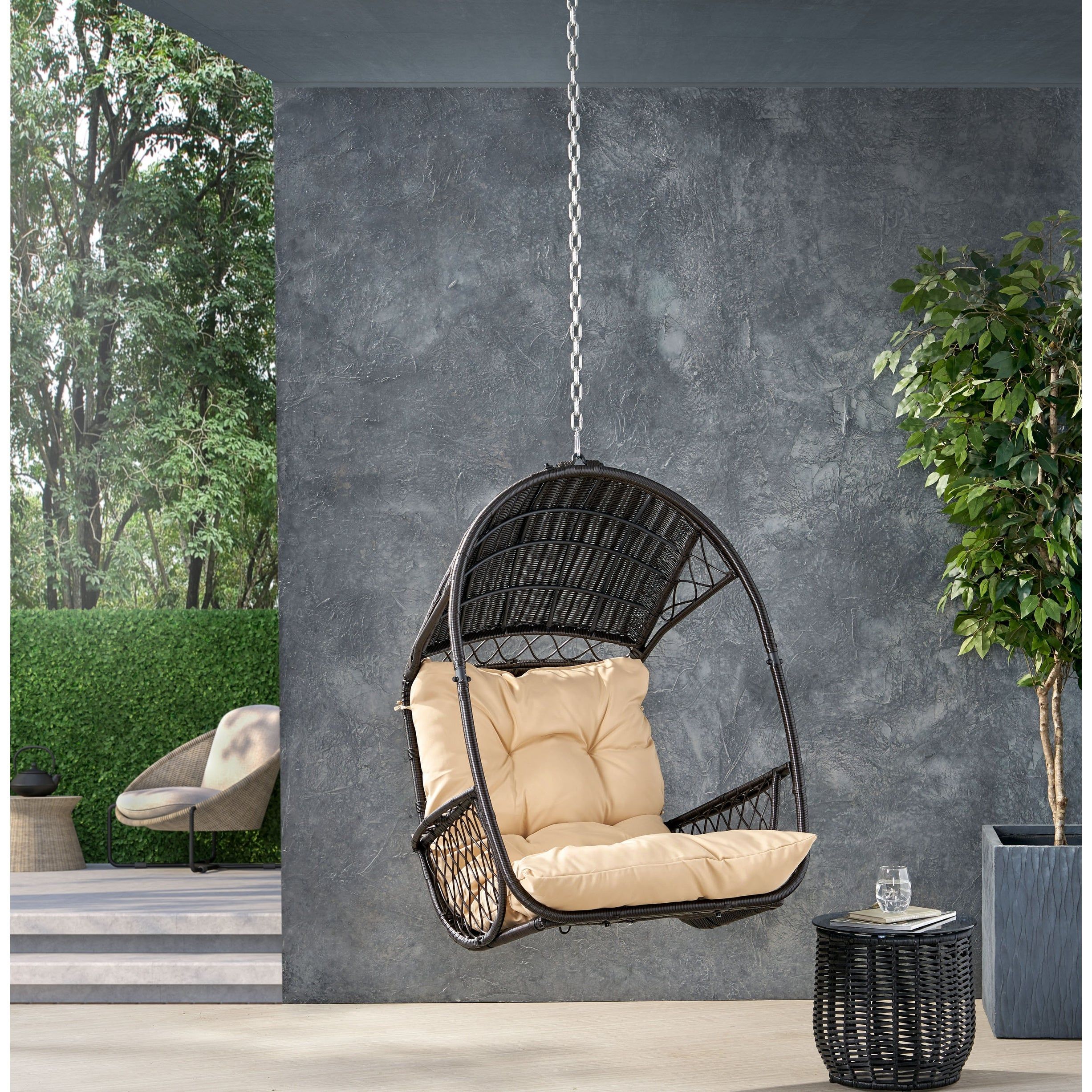 Greystone Outdoor/indoor Wicker Hanging Chair W/8 Foot Chainchristopher  Knight Home – On Sale – Overstock – 31825459 For Greystone Plant Stands (View 8 of 15)