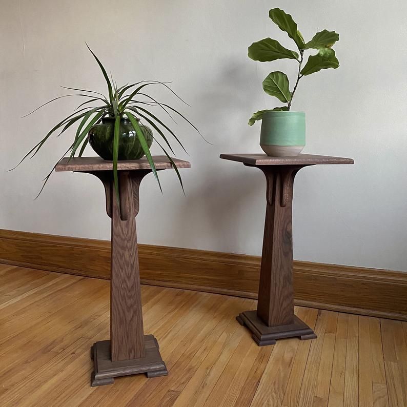 Handmade Pedestal Plant Stand, Hardwood—perfect For Heavy Pots!ben  Newman Furniture | Custommade Regarding Pedestal Plant Stands (View 4 of 15)