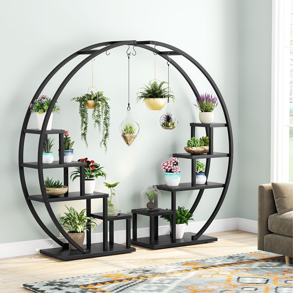 Latitude Run® Evorn Round Etagere Plant Stand & Reviews | Wayfair In Round Plant Stands (View 1 of 15)