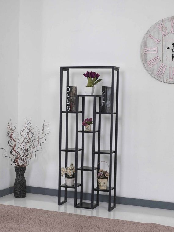 Marble Plant Stand Black Plant Holder 12 Tier Flower Pot – Etsy Finland Throughout Black Marble Plant Stands (View 4 of 15)