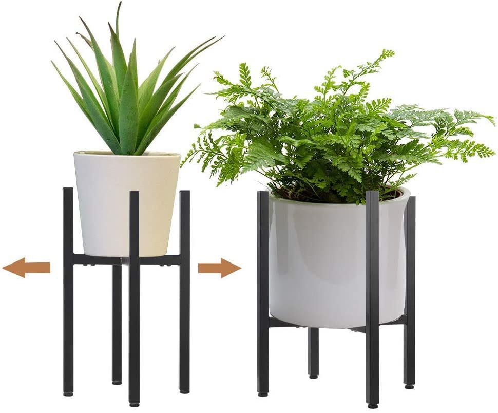 Metal Plant Stand Indoor With Adjustable Width Fits 8 To 12 Inch  Pots,mid Century Flower Holder For Corner Display Black(planter And Pot Not  Included) – Walmart With Regard To 12 Inch Plant Stands (View 3 of 15)
