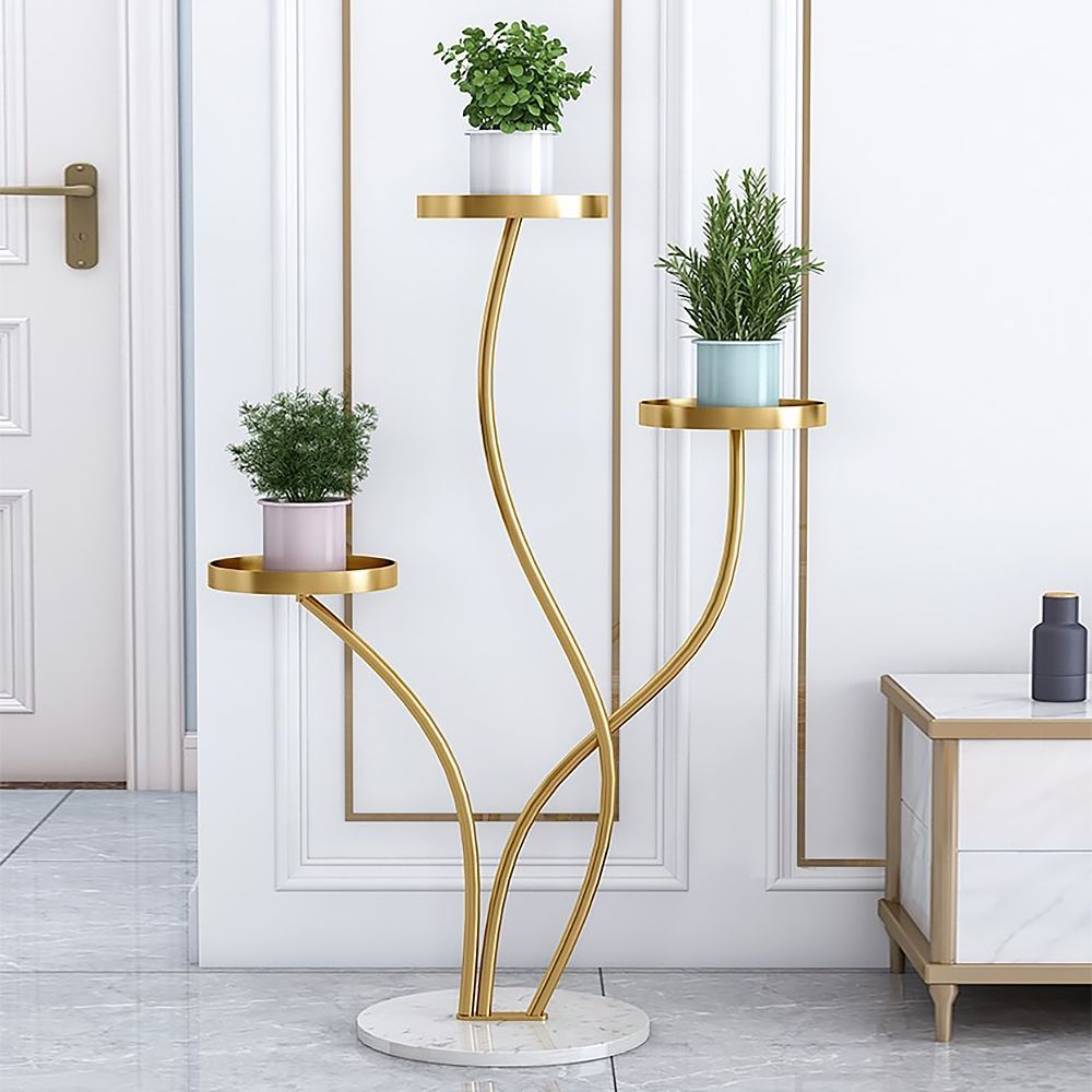 Modern Tall Metal Plant Stand Indoor 3 Tier Corner Planter In Gold | Plant  Stand Indoor, Metal Plant Stand, Planter Stand Indoor Regarding Gold Plant Stands (View 11 of 15)