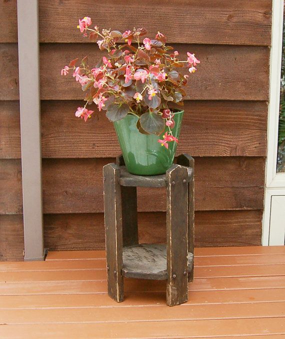 Old Plant Stand Primitive Wooden Stand Vintage Worn Small | Etsy | Plant  Stand, Rustic Plant Stand, Wood Plant Stand Throughout Rustic Plant Stands (View 10 of 15)
