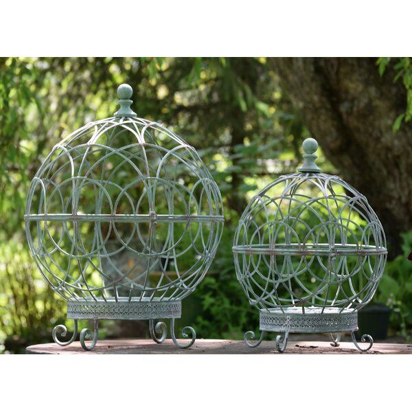One Allium Way® Shipststour Iron Globe 2 Piece Plant Stand Set | Wayfair For Globe Plant Stands (View 7 of 15)