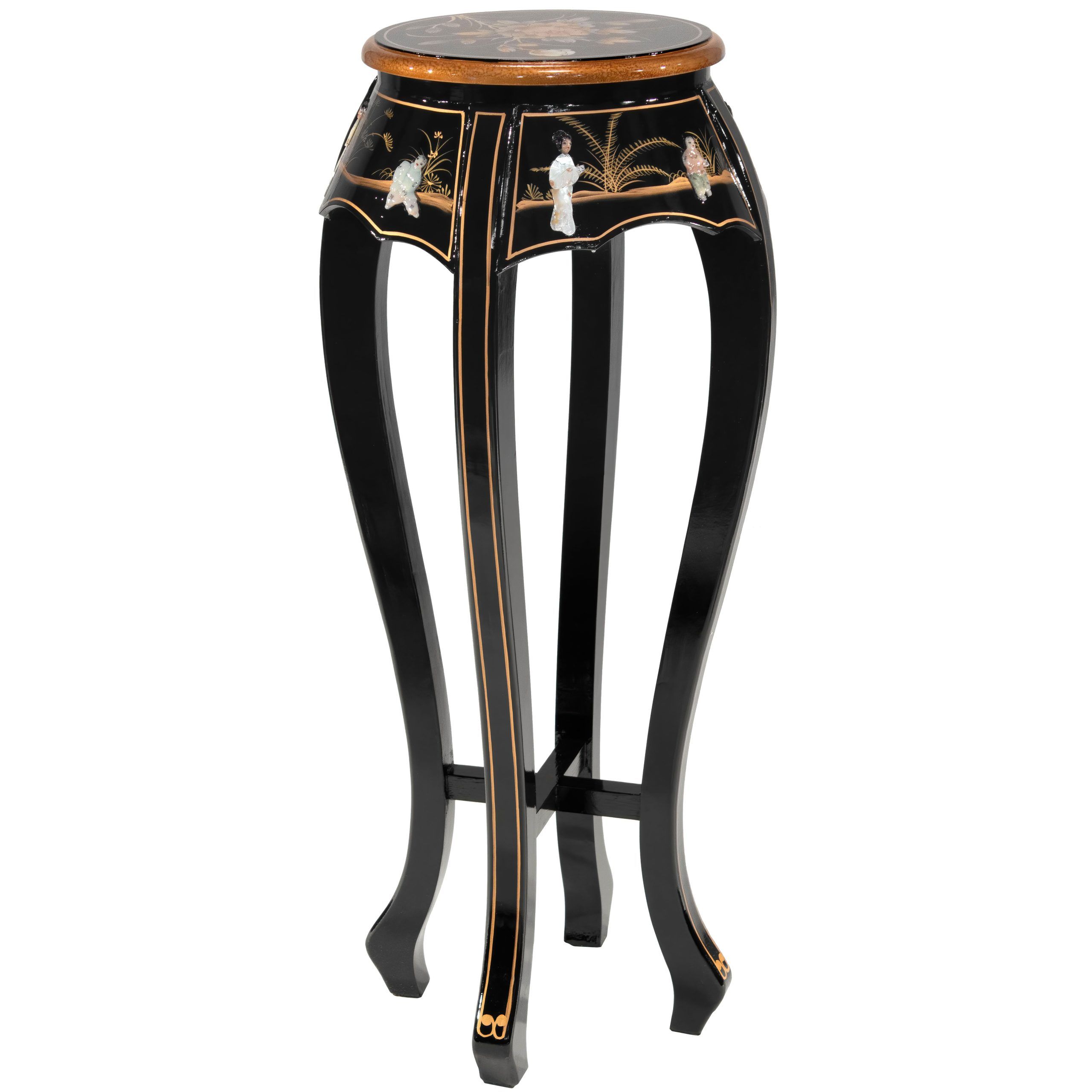 Oriental Furniture 15" X 15" X 36" Black Wood Plant Stand – Walmart Pertaining To 36 Inch Plant Stands (View 9 of 15)
