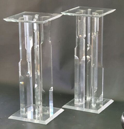 Pair Of Ornate Clear Acrylic Plant / Light Stands – Beautiful! | Ebay With Acrylic Plant Stands (View 6 of 15)