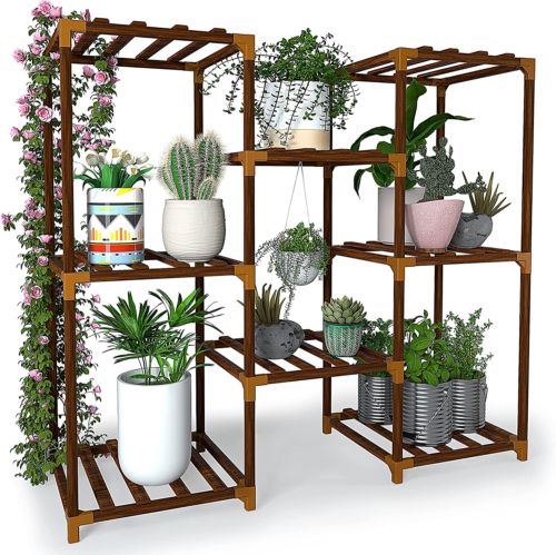 Plant Stand Indoor, Outdoor Wood Plant Stands For Multiple Plants, Tiered  Plant | Ebay Regarding Patio Flowerpot Stands (View 10 of 15)