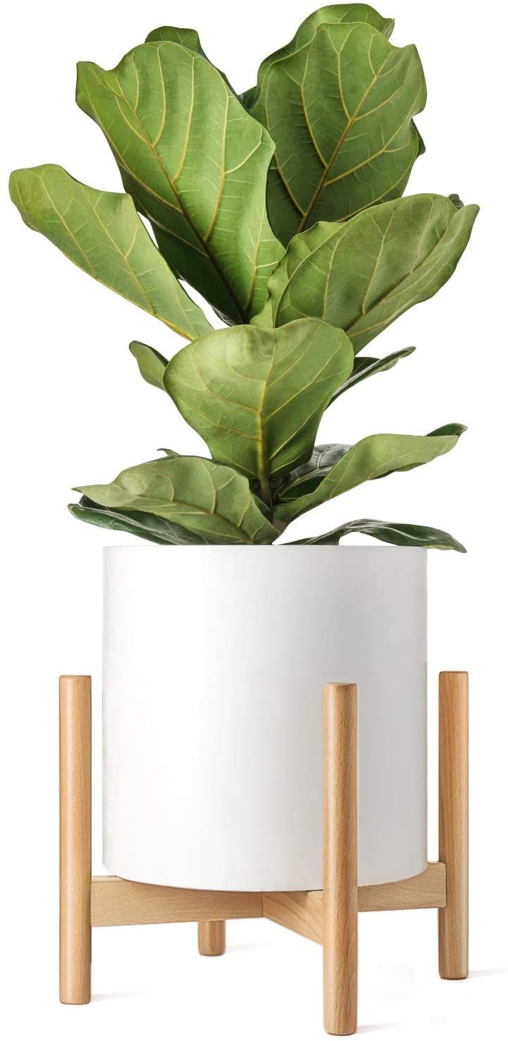 Plant Stand Mid Century Wood Flower Pot Holder (plant Pot Not Included)  Modern Potted Stand Indoor Display Rack Rustic Decor, Up To 14 Inch Planter,  Natural – Walmart Intended For 14 Inch Plant Stands (View 10 of 15)